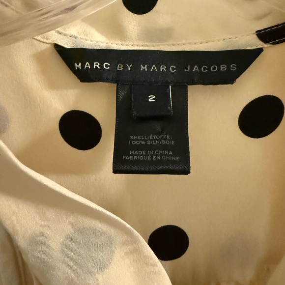 Marc Jacobs Polka Dot Tie Neck Silk Top - Picture 3 of 6